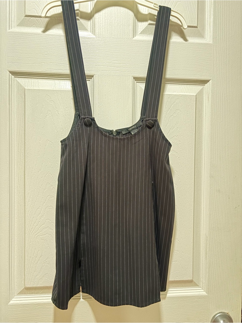 Forever 21 Black Pinstripe Suspender Dress